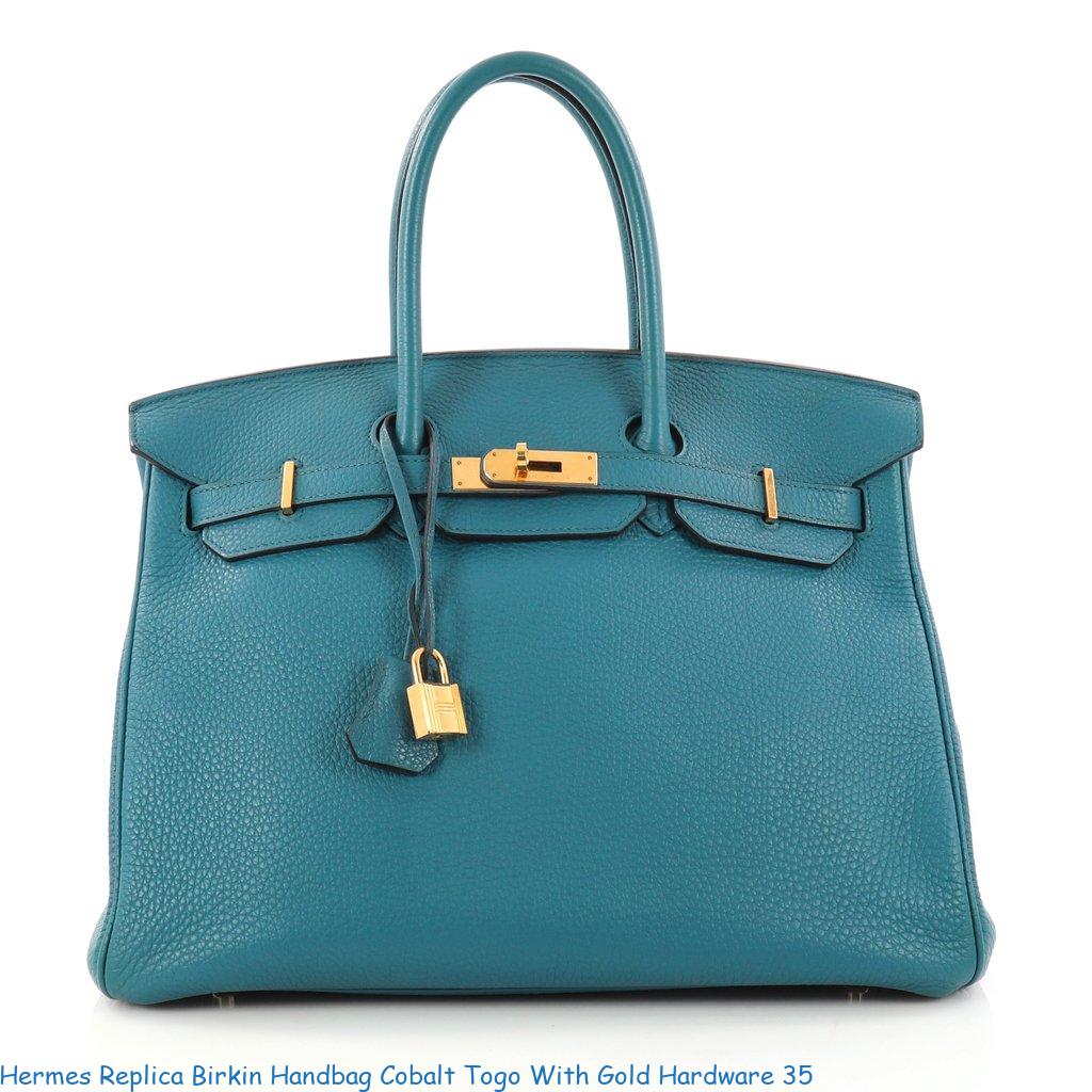 Hermes Replica Birkin Handbag Cobalt Togo With Gold Hardware 35